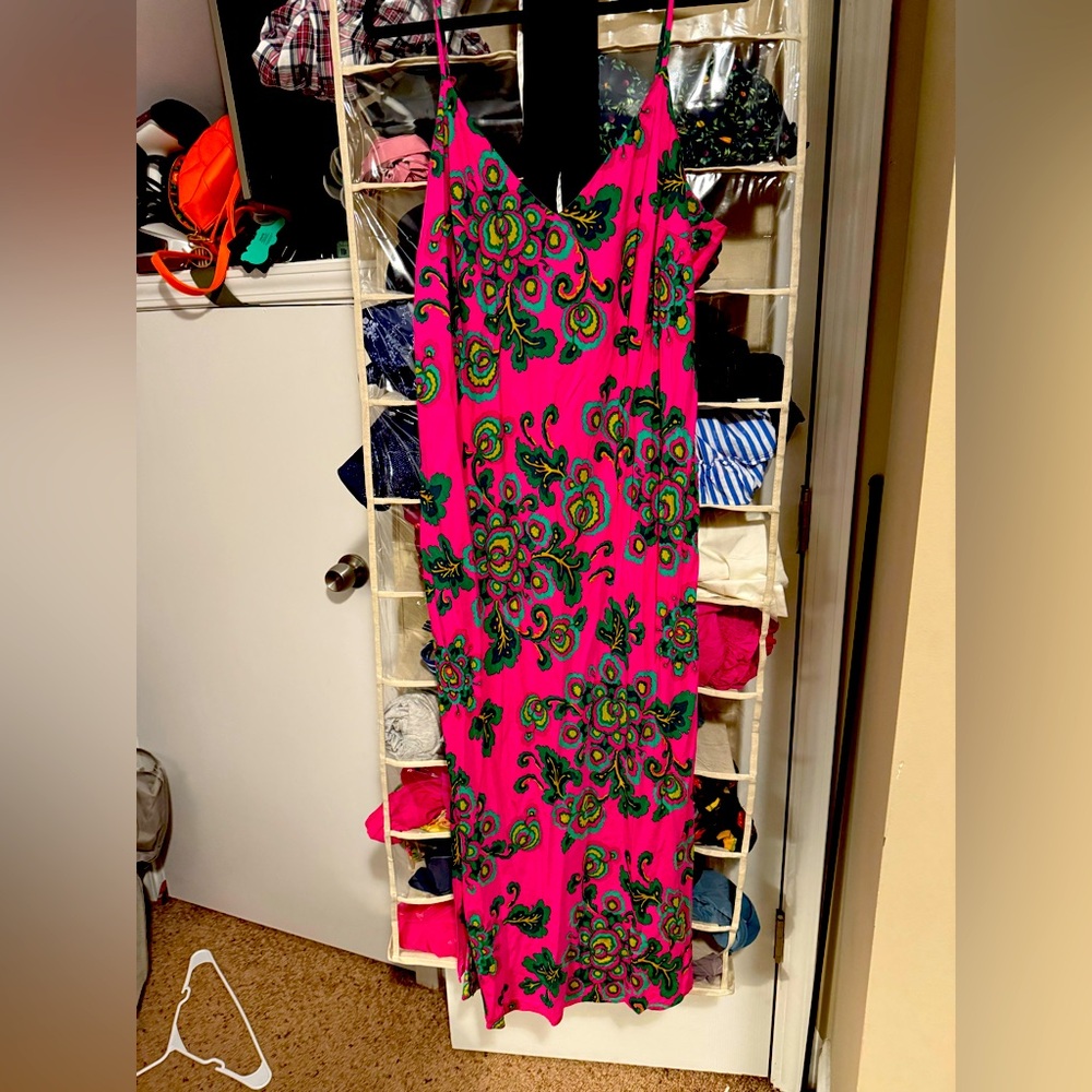 Boden Vibrant Pink slip Paisley Dress